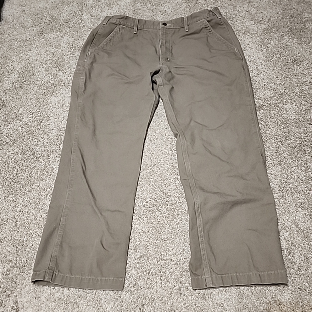 Carhartt 8299 MUS Mens Pants Relaxed Fit canvas Utility Cotton 38x30 Brown IRR